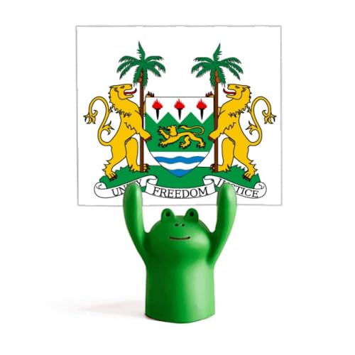 Porte-emblème Sierra Leone grenouille : idée cadeau décoration originale