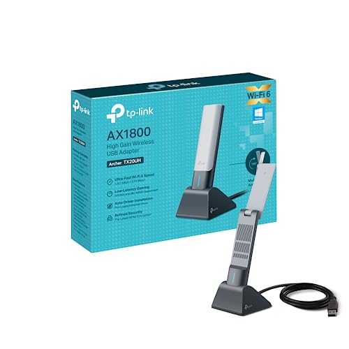 TP Link Archer TX20UH AX1800   Dongle WiFi para PC, WiFi 6 de Doble Banda inalámbrica, Adaptador WiFi USB para PC, Cable de 1,2 Metros, Cobertura más Amplia, dongle WiFi USB 3.0, Wins, MU MIMO, OFDMA