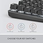 Logitech K845 Mechanical Illuminated Keyboard, Cherry MX Switches, Strong Adjustable Tilt Legs, Compact Size, Aluminium Top Case, 104 Keys, USB Corded, Windows - TTC Blue