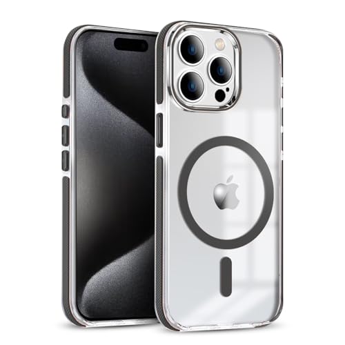 Image of MINTZZ ️ for iPhone 15 Pro Max Case, Compatible with MagSafe, Military-Grade Protection, Yellowing Resistant, Scratch-Resistant TPU Back, Magnetic Phone Case for iPhone 15 Pro Max, Clear Black