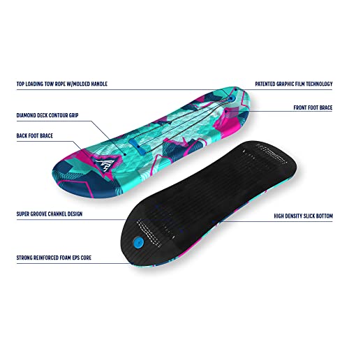 Artikfun Premium Foam Snowboard Sled 2-Pack | Tow Rope And Handle | Sized For Youth And Adults | Contoured Foot Deck Design | 48In-122Cm Design Length | #TOP3
