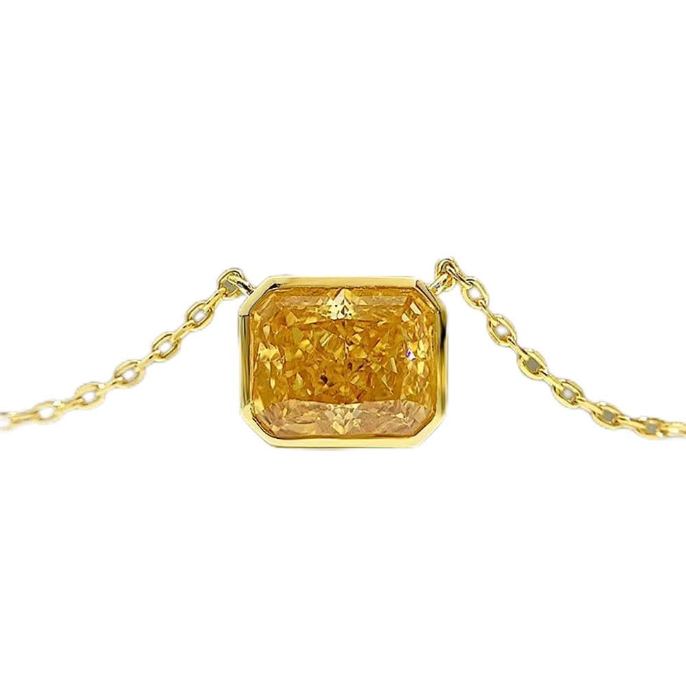 Collar con colgante de topacio de cuarzo rosa para mujer, de Plata de Ley 925, 8x10mm, joyería de compromiso de boda