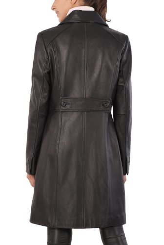 BGSD Women Amber Lambskin Leather Long Walking Coat (Also available in Plus Size & Petite)2