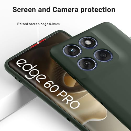Image of Back Cover for Motorola Moto Edge 60 Pro 5G | Full Camera Protection | Premium Liquid Silicon Case | Flexible Bumper Case for Motorola Moto Edge 60 Pro 5G (Military Green)