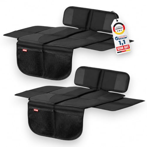 HerzensKind Premium Kindersitzunterlage, der Beste Schutz für Ihre Autositze, universeller Autositzschoner für Textil- und Ledersitze, ISOfix geeigneter Sitzschoner für alle Kindersitze (S (2-Pack))