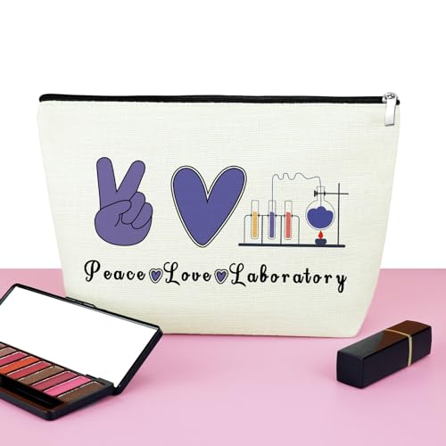 Lab Tech Gifts for Women Laboratory Technician Makeup Bag Medical Lab Technician Gifts Lab Assistant Gift Lab Tech Appreciation Gifts Lab Tech Gift Cosmetic Bag Science Gift Birthday Christmas Gifts