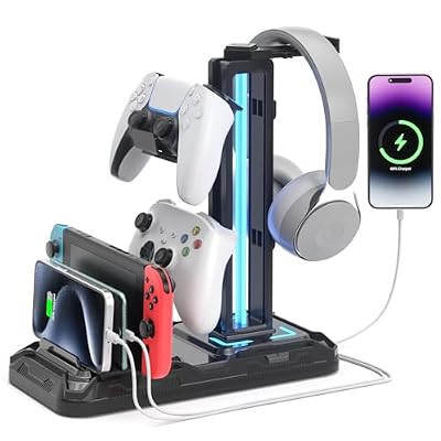Stylische Headset Halterung mit integrierter Ladestation
