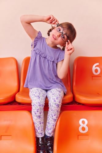 Image of Arshiner Toddler Girls 2-Piece Outfits Ruffle Sleeve Tee & Elastic Waist Pants Kids Summer Clothing Set For 2-10 Years