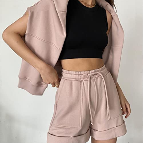 Ensemble survêtement confort sans serrer short rose taille L - 3