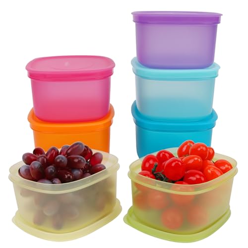 ANJUKE 7PCS botes cocina almacenaje, recipientes para alimentos Reutilizables - Microondas, Lavavajillas, Recipientes de Almacenamiento en el Congelador Para la Preparación de Comidas(900ML)