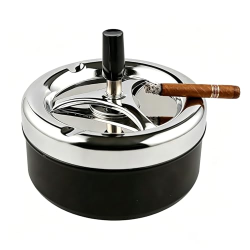Aschenbecher 360 Moderner Drehaschenbecher Aschenbecher mit Deckel Aschenbecher Windgeschützter für Innen oder Außenbereich Büro Terrasse 9cm