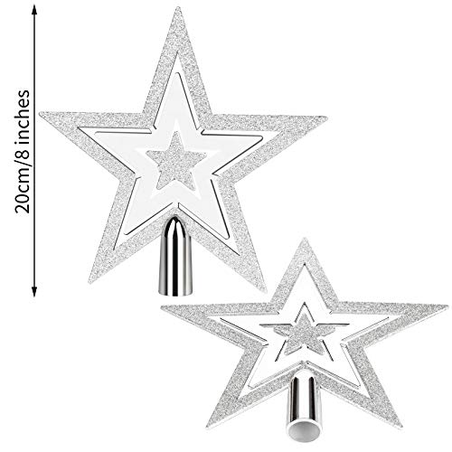 URATOT Three-Layer Glittered Five Point Star Tree Topper #TOP30