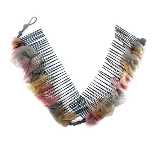 Large Banana Clip For Thick Hair Women, Elastic Double Combs Make Great Hair Accessories For Kinky, Curly Ponytail, Mohawk, Bun (Large, Fall Foliage) #TOP9