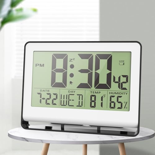 Reloj despertador digital con higrómetro y retroiluminación para mesa o pared 3