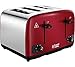 Price comparison product image Russell Hobbs Cavendish 24092 4-Slice Toaster - Red Stainless Steel