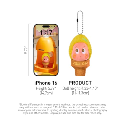 POP MART Moon Gelato Series-Ice Cream Plush Pendant Blind Box, Twinkle Twinkle Blind Box, Random Design Collectible for Home Decor, Birthday Gifts for Girls Boys Women Men, Single Box