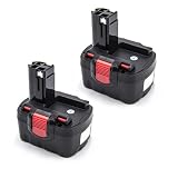 vhbw 2X Batterie Compatible avec Bosch GDR 4 V LI, GHO 14.4VH, GDS 14.4V, GHO 14.4V, GDR 14.4V, GDR 4 V Outil électrique (1500 mAh, NiMH, 14,4 V)