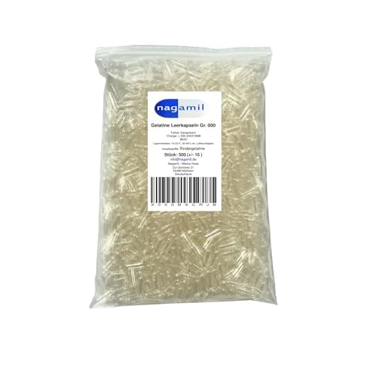 500 Gelatine Leerkapseln transparent Gr. "000"