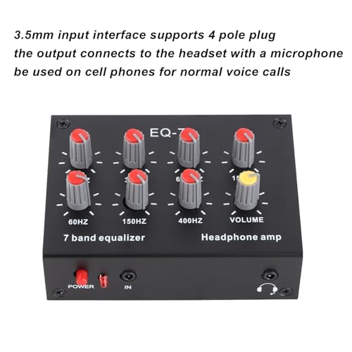 Ecualizador de sonido digital gráfico de 7 bandas Zunate, con amplificación dual canal y amplificador para auriculares, para audio automotriz y control de sonido en teléfonos móviles miniatura 4