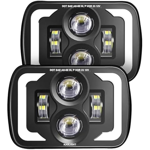 KASLIGHT 2025 DOT High Lumens H6054 Led Headlights 5x7 7x6 Led Headlight Anti-glare DRL Turn Signal Hi/Low Sealed Beam For Jeep Cherokee XJ Wrangler YJ Ford Chevy GMC Toyota Nissan Dodge etc Cover