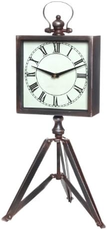 Wilco Imports Metal Tripod Table Clock, 11-1/2-Inch by 9-1/2-Inch by 22-Inch High
