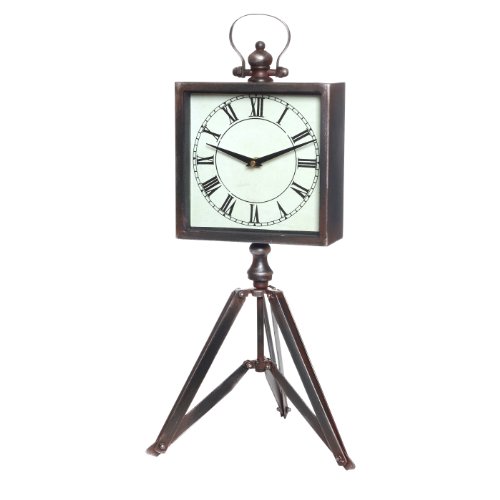 Wilco Imports Metal Tripod Table Clock, 11-1/2-Inch by 9-1/2-Inch by 22-Inch High