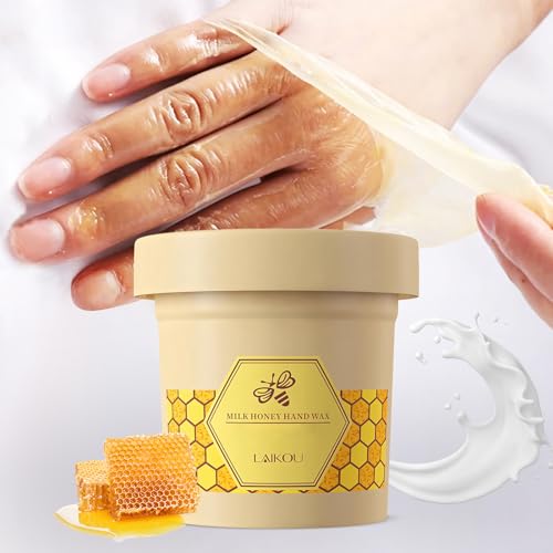 SPChannel Máscara de mão de cera de leite de mel, máscara de peeling manual para hidratação das mãos