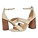 Calvin Klein Women's Sheryl Heeled Sandal, Ivory Leather 150, 7.5