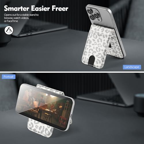 Shieldtop Compatible with MagSafe iPhone 14 Wallet Case,Leopard-White by Shieldtop - Used condition - Image 6