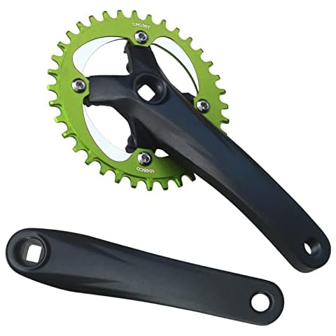 GANOPPER Bicycle Crank Single Speed MTB Crankset 1 Speed 32 Teeth Chain Ring Square Crank Arm 170 mm Cover