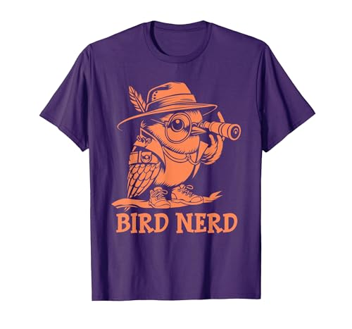 Bird Nerd Funny Birdwatcher Birder Birdwatching Lover Outfit T-Shirt, Men, Purple, Small