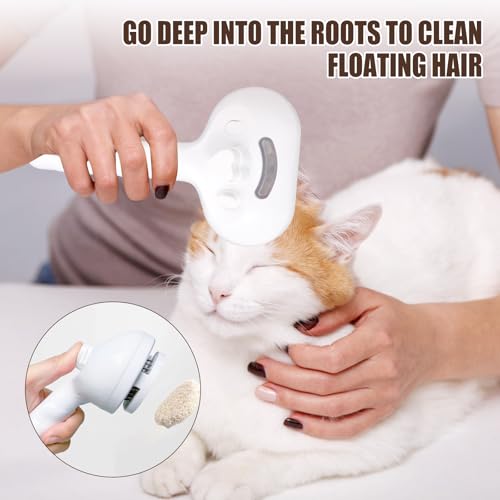 Katzenbürste mit Dampf, Dampfbürste Katze für Langes/Kurzes Haar, Katzenkamm Katzenpflegebürste für Massage,Pflege,Haarentfernung Tierhaarbürste für Katzen, Hunde, Kaninchen