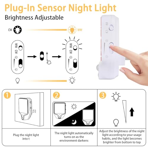 Image of Plug-in Led Night Light with Auto Dusk to Dawn Sensor for Room Decor, Red Spider Web Adjustable Brightness Warm White Lights for Hallway,Bedroom, s Room, Kitchen, Stairway
