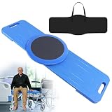 LOSCHEN Slide Transfer Board with Turntable, Slide Assist Device for Transferring or Seniors from Wheelchair to Bed, Toilet, Tub, Car - Slide Board with Turntable（Blue 35inch）
