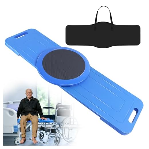 LOSCHEN 90 cm Transfer Board with 360° Sliding Turntable, Transfer Board for Seniors Transfer from Wheelchair to Bed, Toilet, Bathtub, Car (Blue)