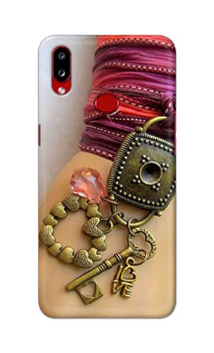 Image of Girl Hand with Keychain Hard Back Case Cover for Samsung Galaxy A10s / Samsung M01s, SM-A107F / DS, SM-A107M / DS Back Cover -(J5) VNS2228