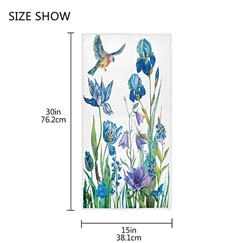 Spring Fall Bird Flowers Soft Hand Towels 30X15,Decorative Autumn Summer Floral Leaves Fingertip Kitchen Dish Towels Washcloth For Bathroom, Hotel, Gym And Spa #TOP2