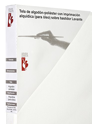 Lienzos Levante Lienzo de Algodón en Blanco, Listones de 46x17 mm, Imprimación Óleo, 162x97 cm 100M