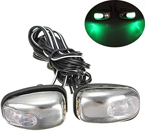 New 2x Chrome Blue LED Light Lamp Windshield Jet Spray Nozzle Wiper Washer Eyes