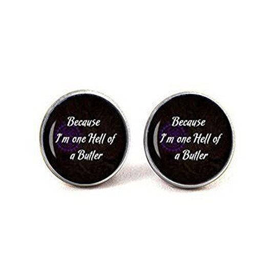 Black Butler Quote Sebastian Quote One Hell of a Butler Yana Toboso Black Butler Jewelry Kuroshitsuji Cosplay Earrings Black Butler Earrings