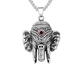 PikaLF Collier avec t&ecirc;te d'&eacute;l&eacute;phant pour homme, collier &eacute;l&eacute;phant hip hop Ganesha...