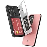 [TORU CX HYBRID] Samsung Galaxy S23用 ウォレットケース |隠し 2 クレジット カード スロット ホルダー付き二層スリム保護ハード カバー - ピンク