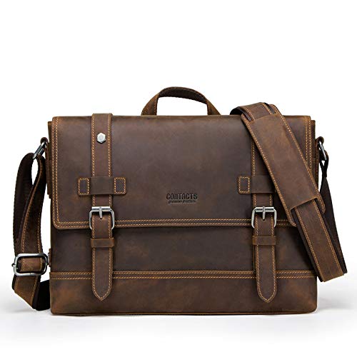 Vintage Leather Mens handbag, business bag, office bag, large capacity mens messenger bag, platform computer bag