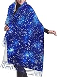 FJQWKLF Regalos dulces de Navidad con estrellas borrosas y nieve para mujeres: bufandas para mujeres, regalos, mantas, bufandas, chal de gran tamaño, regalo