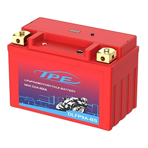 Lithium Motorcycle Battery, YTX9A-BS 12V Lithium Battery with Smart Battery Management System, LiFePO4 Engine Start Battery 6AH 500 CCA Starting Batteries for Motorcycles and ATVs-DLFP9A-BS