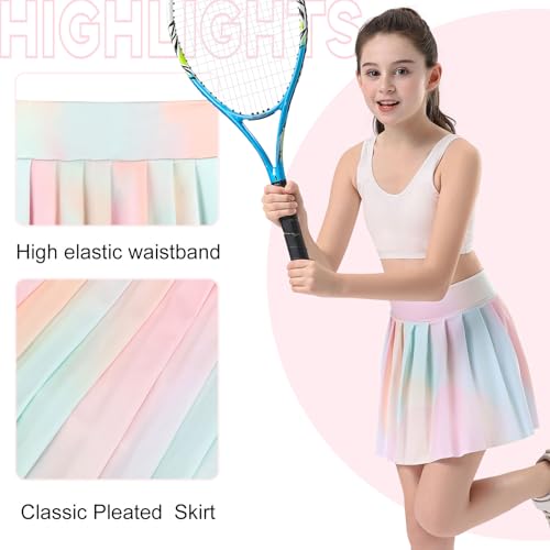 Image of Bezioner Girls Tennis Skirt A-Line Pleated Skirt with Shorts Pocket Uniform Skort for Golf Athletic Cheerleading