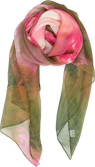 Women Lightweight Scarf Floral Print Chiffon Scarves Fashion Scarves & Wraps Long Chiffon Sunscreen Scarf Spring Summer