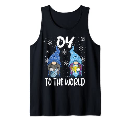 ¡Oy al mundo, el gnomo judío de Hanukkah Menorah Dreidel! Camiseta sin Mangas