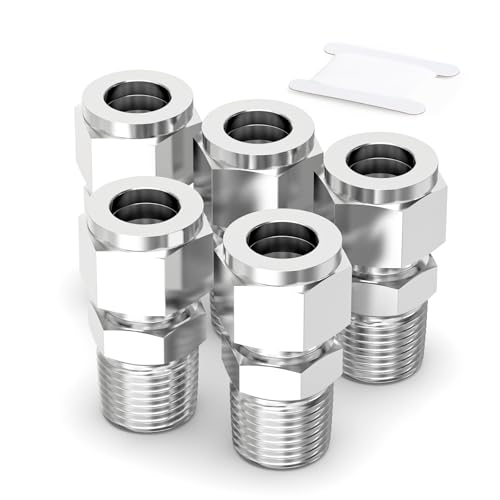 Image of TAILONZ 304SS Compression Fitting 1/4" BSP Male x 8mm Tube (5Pcs)