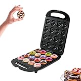 Lifeeverkeep Mini Donut Maker Machine for Kid-Electric Non-Stick Surface Makes 16 Mini Doughnuts-Friendly Breakfast, Snacks, Desserts-Black